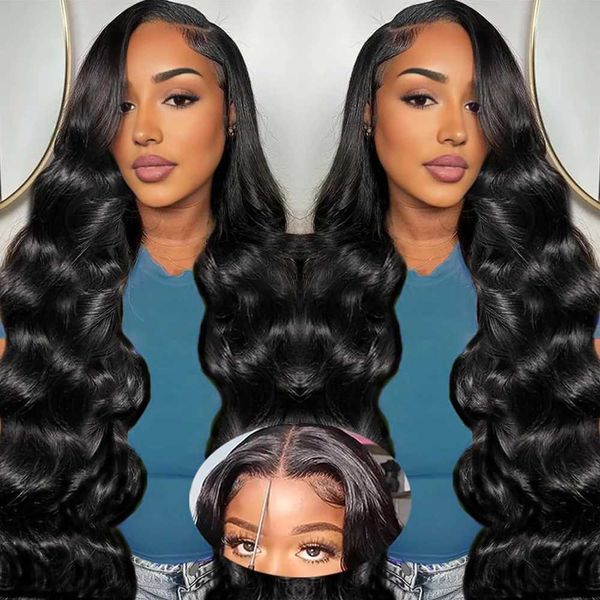 Synthetic Wigs 13x4 13x6 body wave human hair wig 32 36 inch lace front human hair wig with baby hair female 200 density H250113