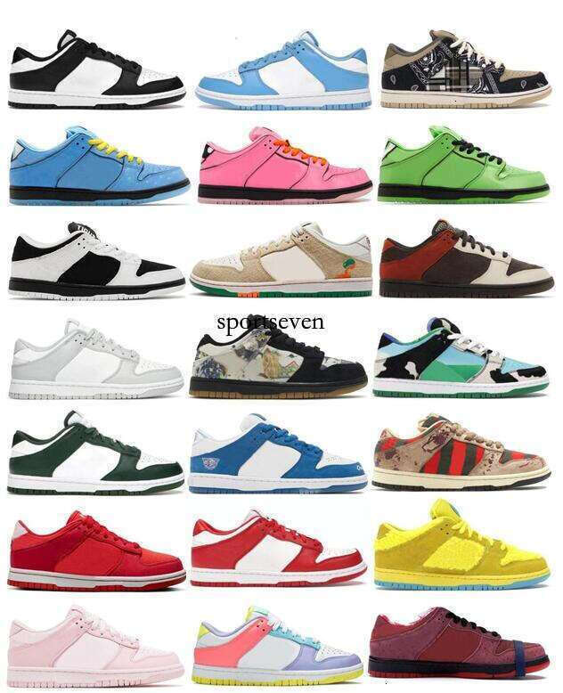 Best Quality Casual Shoes Black White Panda UNC Bubbles Grey Fog TS Chunky University Red Lobster Valentines Day Triple Pink Dusty Olive Candy Low M