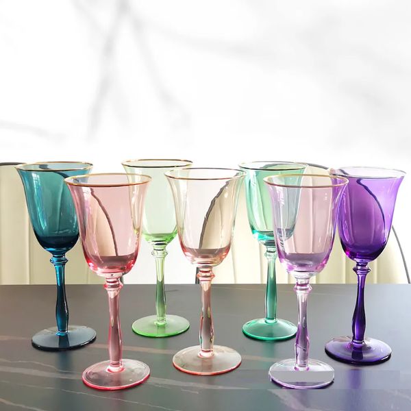 Ml Colored Goblet Red Wine Glass Champagne Saucer Tail Swing Cup For Wedding Party KTV Bar Creative Fashion I