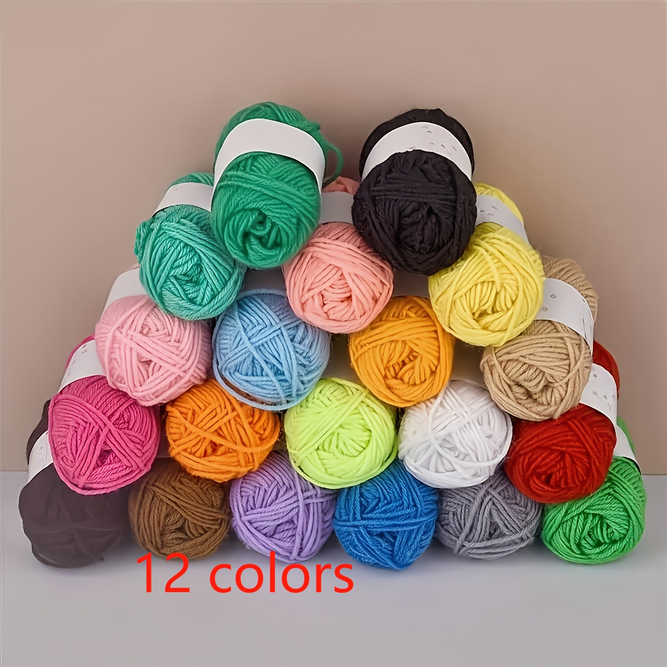 TEMU Yarn Sets With 12colors, Soft And Durable, Suitable For Diy Hand Knitting, Beginner Projects, And Hand - Decorated Knitting Accessories And