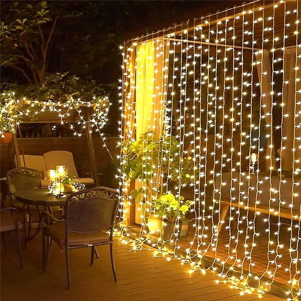 Led Curtain Lights String Outdoor Street Garland On The Window Festoon Christmas Wedding Holiday Decoration For Home Fairy Z241203
