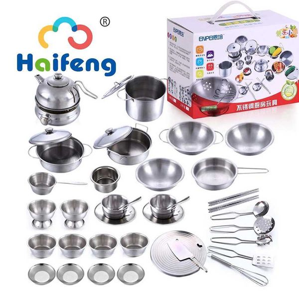 Kitchens Play Food 25 pieces of childrens stainless steel pretend game food kitchen utensil set toys mini cooking game spatula tinplate kitc