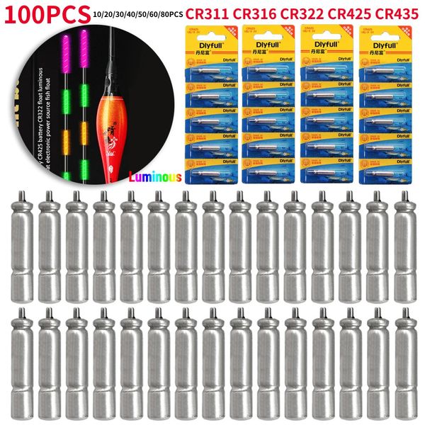 10100PCS Luminous Float Light CR311 CR316 CR322 CR425 CR435 Fishing Floats Lithium Battery Tackles Night Fishing Accessories 240127