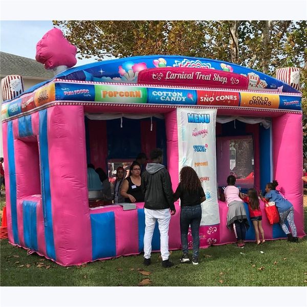 wholesale Concession stand tent inflatable candy floss ticket changing booth ice cream popcorn cold drink sell room balloon with blower