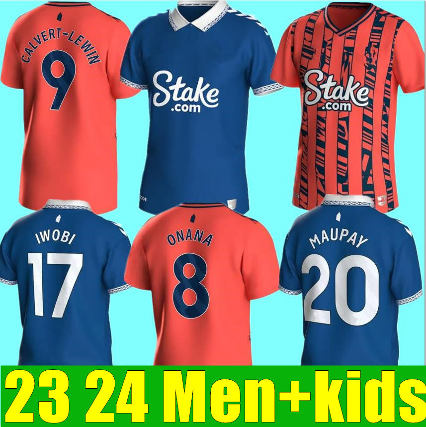 23 24 Everton soccer jerseys McNEIL CALVERT-LEWIN KEANE DAVIES DIGNE Uniforms Adult Kids Kits Set Socks Full sets 2023 2024 football shirts Thai Uni