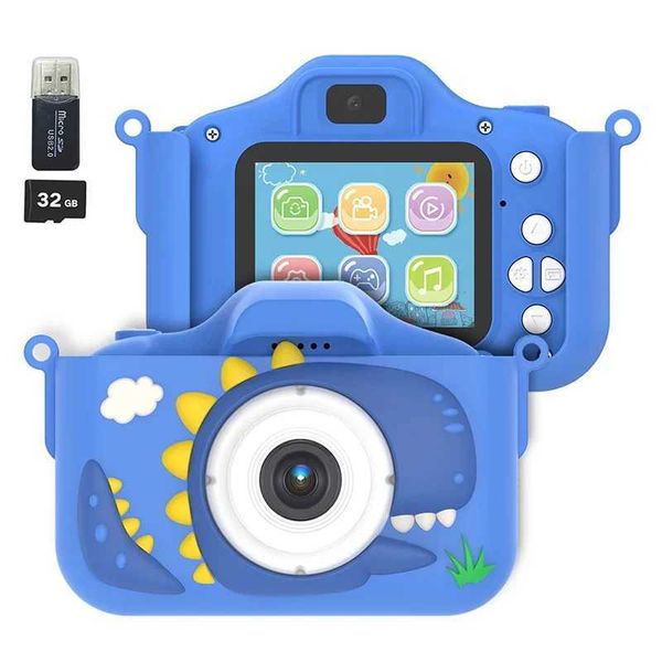 Toy Cameras Kid Mini Camera 1080P Cartoon Selfie Toddler Digital Video Camera Toys With 32G SD Card for Boys-Girls Christmas Birthday GiftsL
