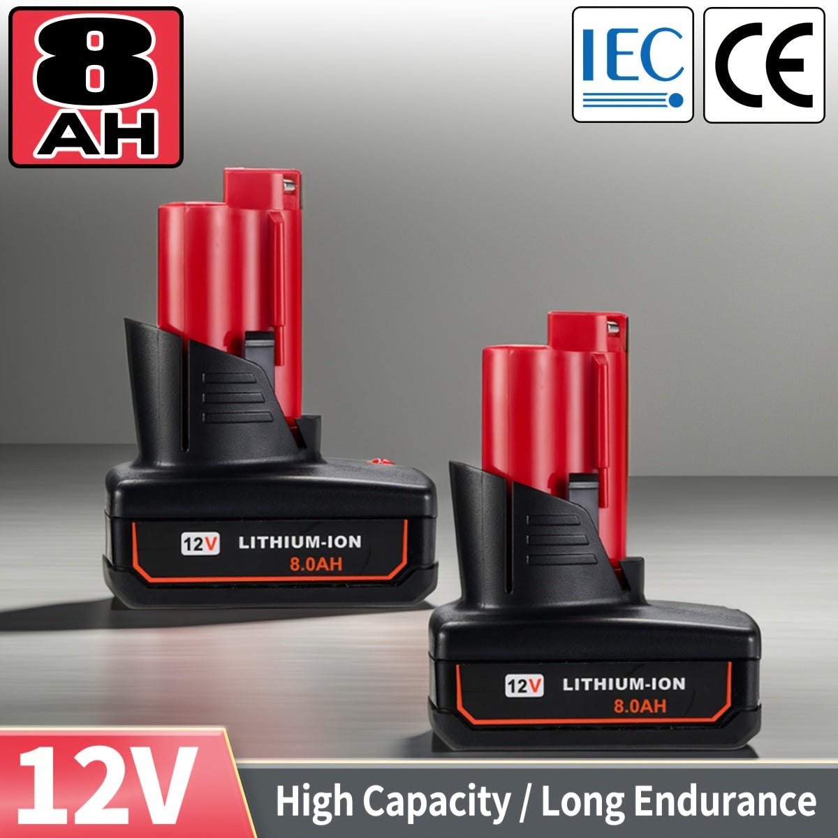 TEMU 2pack 8.0ah 12v Lithium Battery For Compatible For 12-volt Battery 48-11-2402 48-11-2460 48-11-2411 48-11-2420 48-11-2440 Cordless Power Tool