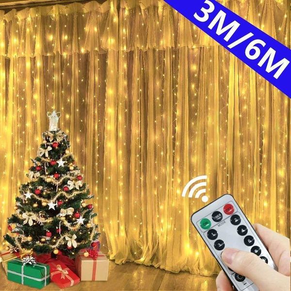 3-4-6M USB Curtains Festoon Led Light Garlands Christmas Lights Christmas Decorations String Lights New Year 2024 Street Garland Z241203
