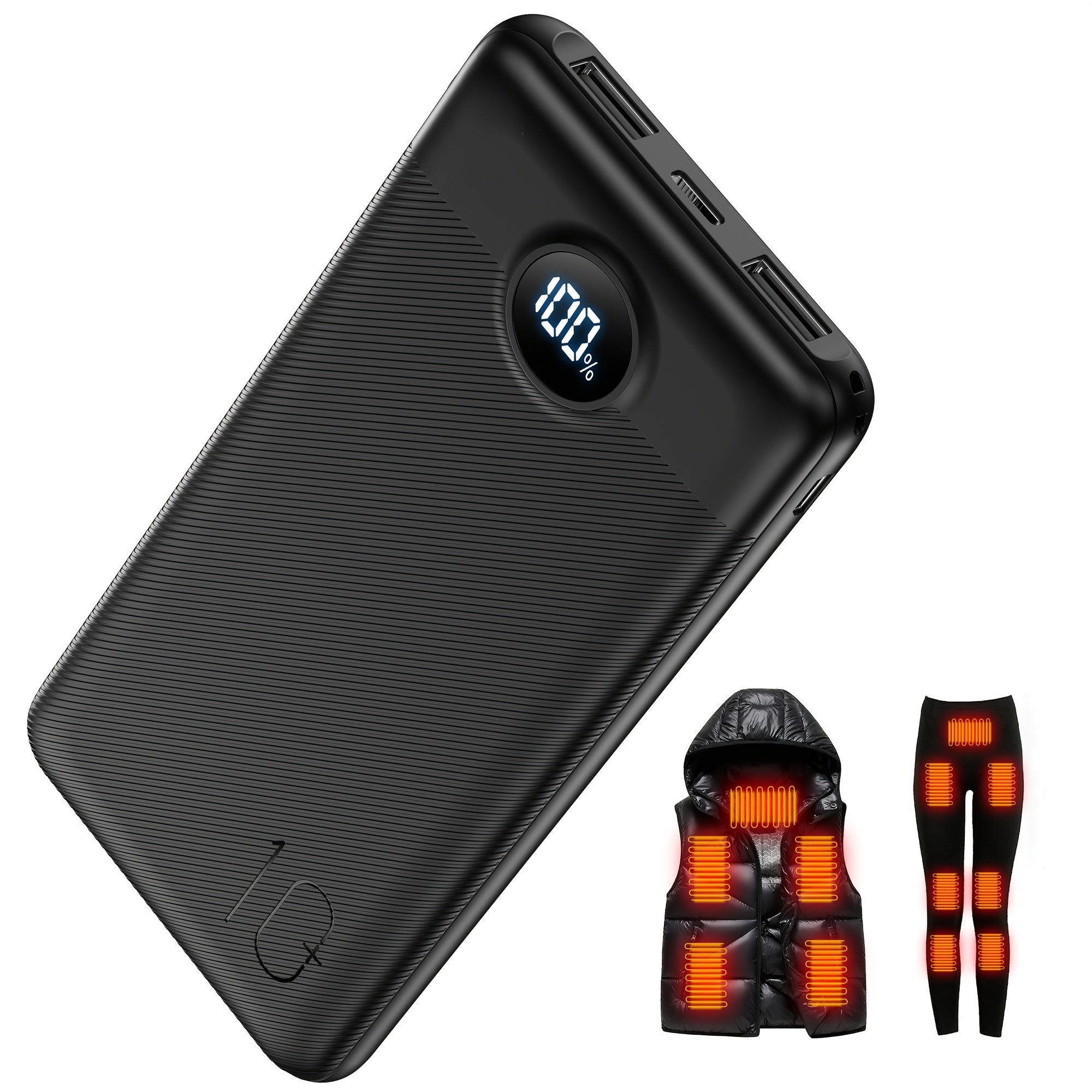 TEMU Portable Charger 10000mah, Power Bank 5v 3a Battery Pack, Backup Battery Power Pack With Usb-c Input-output For Smartphones, Tablets, Heated