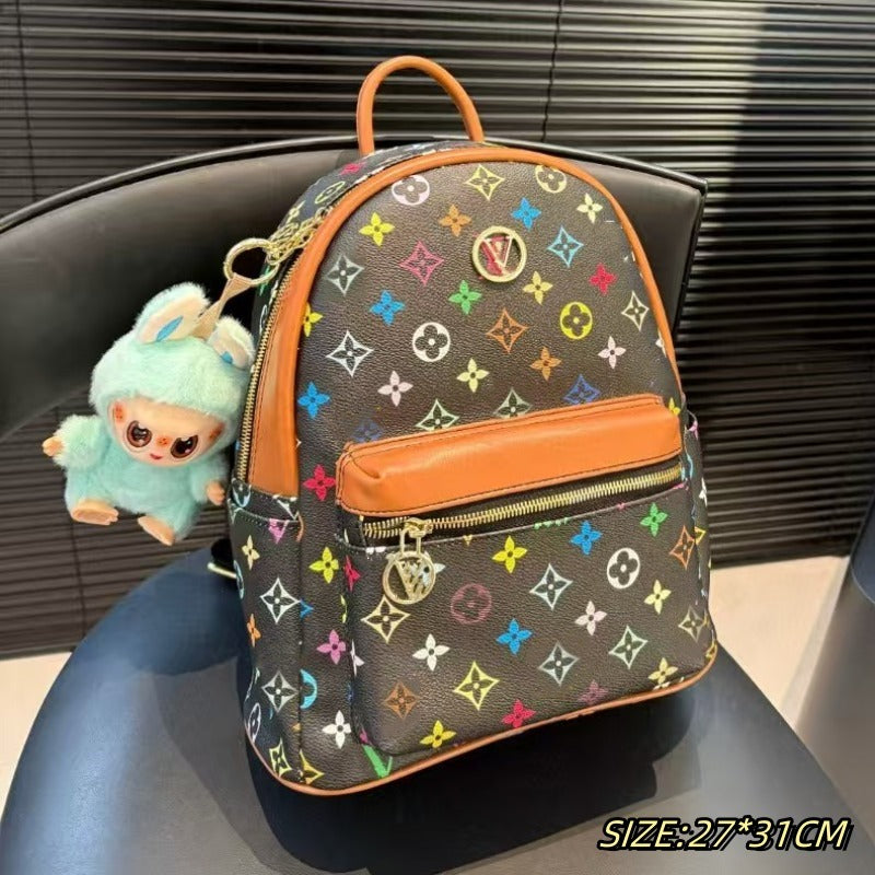 2025 Light Luxury Designer Student Backpack Fashion Outdoor Computer Bag Outdoor Travel Bag Classic Large Capacity Leisure Bag (No Dolls)