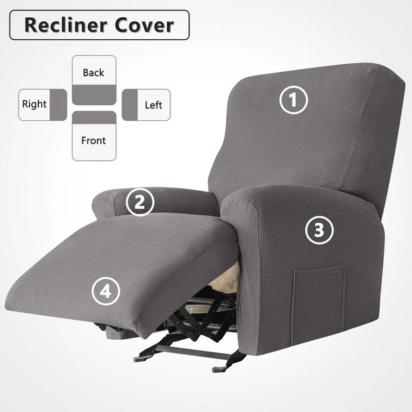 Recliner Sofa Cover Water Repellent Stretch Jacquard Armchair Slipcover 123 Seater Relax Washable 240119