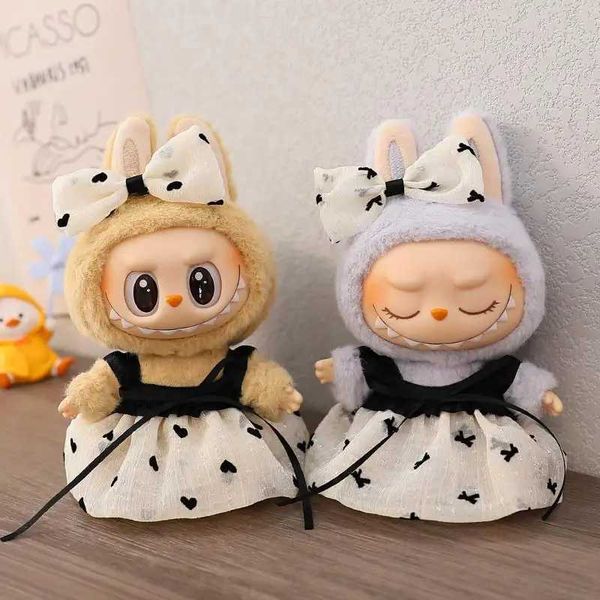 For LABUBU sitting party baby clothes macaron vinyl doll dress Keychain Doll Clothes Cute Dolls Decoration Accessories