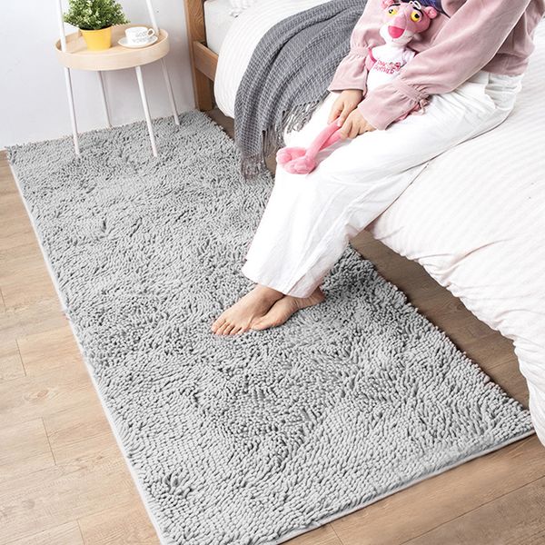 Carpet Chenille Bathroom Mat Non slip Grey Water Absorbent Bathroom Carpet For Living Room Bedroom Carpet Kitchen Floor Mat Tape De Banheiro