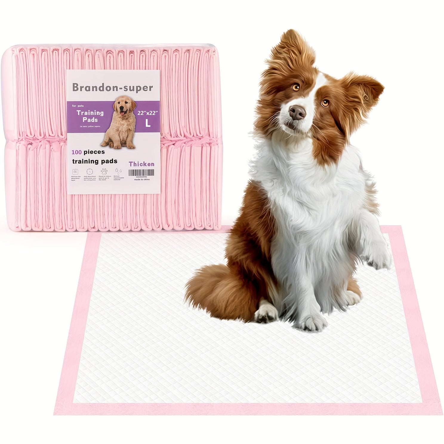 TEMU 100pcs 22x22 Inches Large Disposable Absorbent Dog Training Pads - Essential Dogs Litter & Housebreaking Supplies For Pet Owners - , Leak-proof,