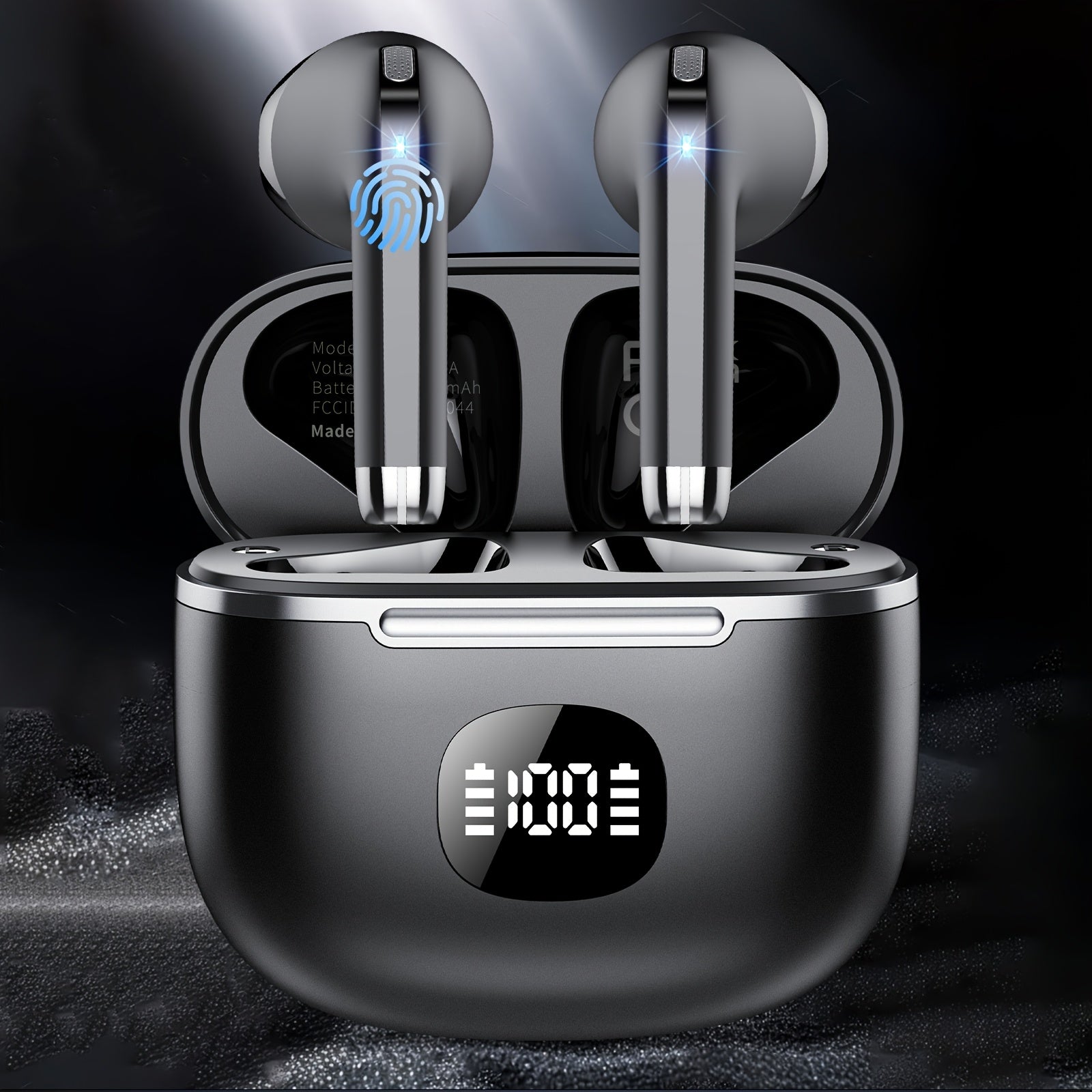 TEMU Wireless 5.3 Earbuds With Stereo, 50h Playtime & Led Charging Case, Enc Noise-reducing Mics, For Os-, Workout Headphones, Travel Earbuds, Modern