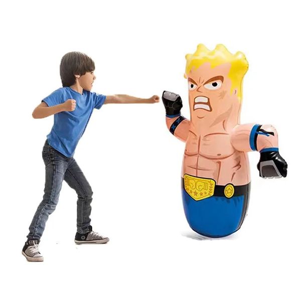 Led Rave Toy Parent Child Sport Toys Kids Tumbler Boxing Inflatable Punching Bag Large 95cm Dinosaur Hammer 231212