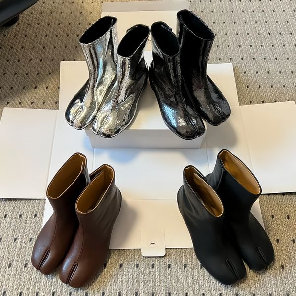 Black Women maison margiella Shoe Designer tabi boot Luxury mm6 booties track Dress Ankle rain boot Wedges Casual leather boots Chunky heel