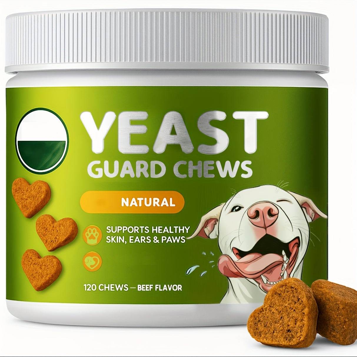 TEMU Yeast Dog Food, Dog Allergy & Daily Probiotics. Special For Ears, Intestinal And Digestive Health - 120 Chewable Tablets For All Types Of Dogs