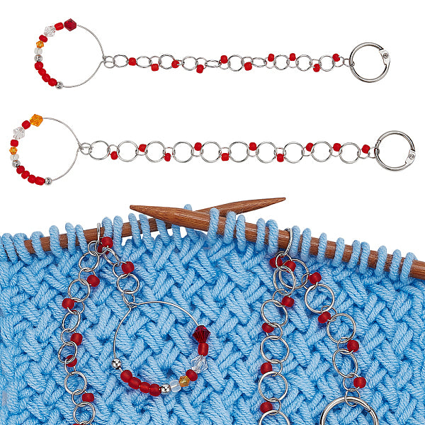 Glass Beaded Knitting Row Counter Chains