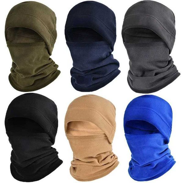 Winter Polar Coral Fleece Balaclava Men Face Mask Neck Warmer Beanies Thermal Head Cover Tactical Cycling Sports Scarf Ski CapsXJ241122