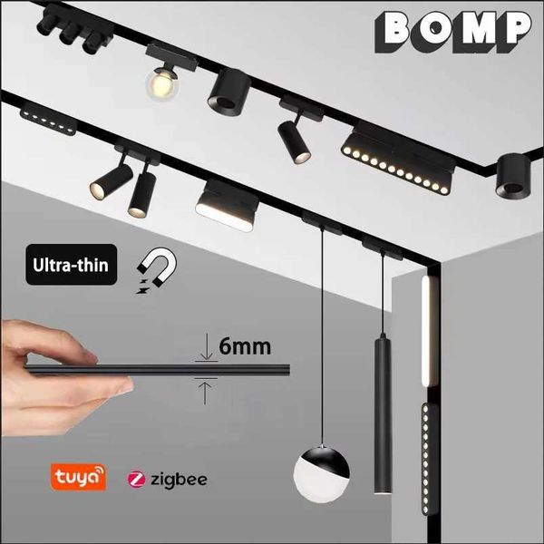 Ultra Thin Rail Smart Tuya Zigbee Dimmable Ceiling Surface Mount Magnetie Track Light Modern Magnet Flood Grille Spot LED LampCL240730