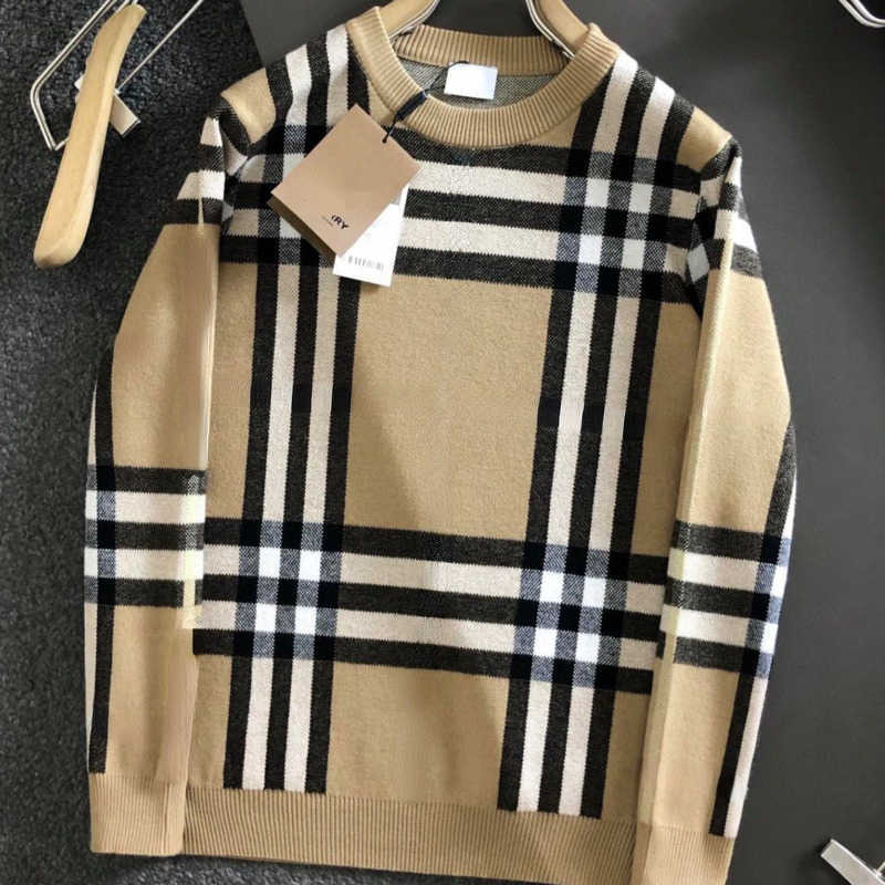 22ss burb designer sweater mens knitting pullover coat Plaid embroidered wool sweaters men women casual jacquard Knitwear sweatshirt