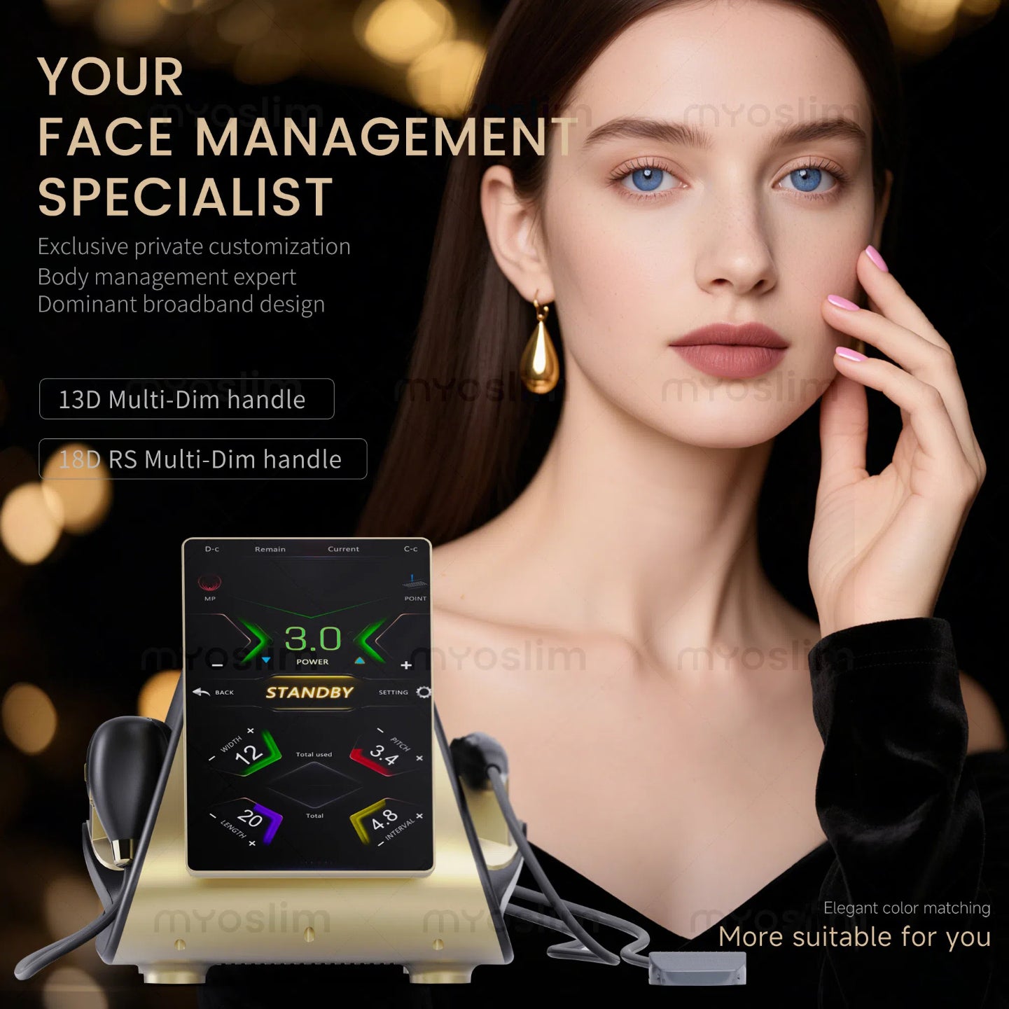 HIFU Ultrasonic Skincare Device for Anti-Aging & Fat Reduction - Non-Invasive Home Treatment