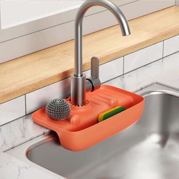 Silicone Kitchen Faucet Mat Sink Splash Drain Pad Bathroom Countertop Protector Shampoo Soap Dispenser Quick Dry Tray Fy2672 Ss1124