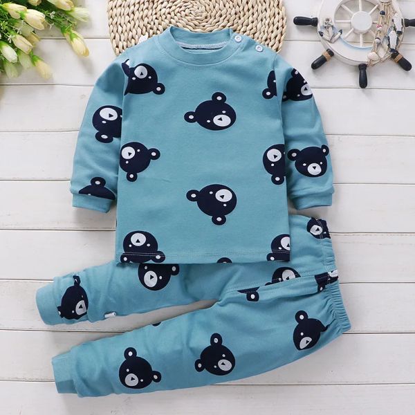 w88 Boys & Girls Cotton Sleepwear Set - Warm Underwear & Pajama Pants for Kids During Christmas Season