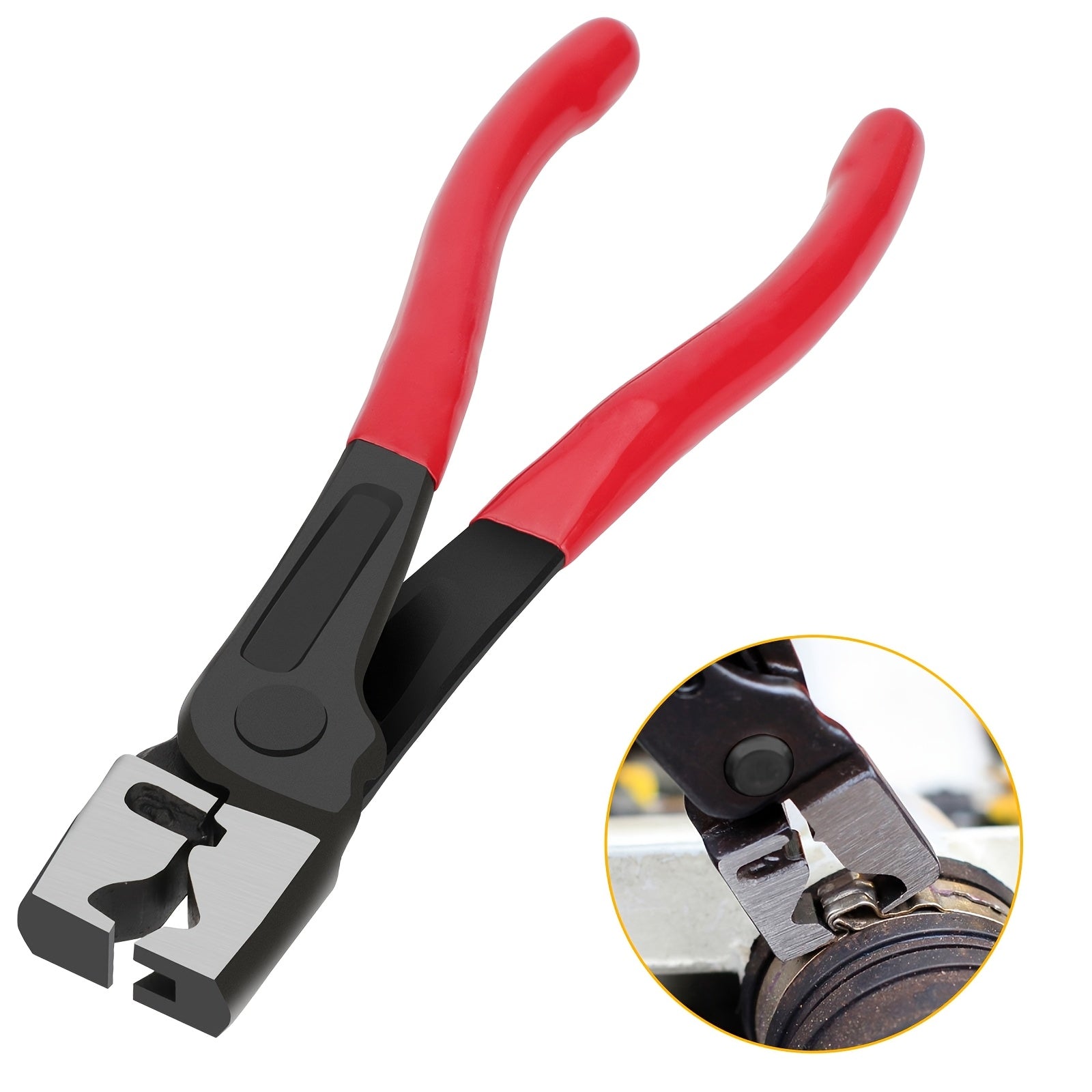 TEMU 7in -r Type Hose Clamp Plier, Cv Boot Clamp Snap Pliers, Heavy-duty Metal For Car Water Air Conditioner Pipe Repair