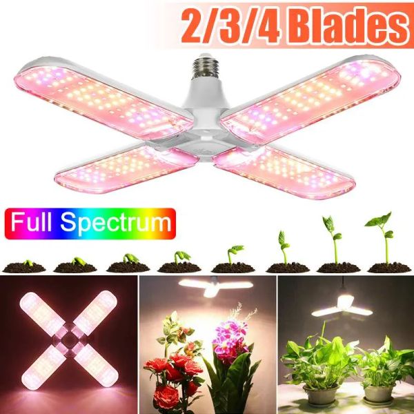 Foldable Full Spectrum Grow Light 120W 180W 240W LED Plant Growth Lamps AC110-277V Indoor Grows Lamp E27 Hydroponic Plants Lights LL