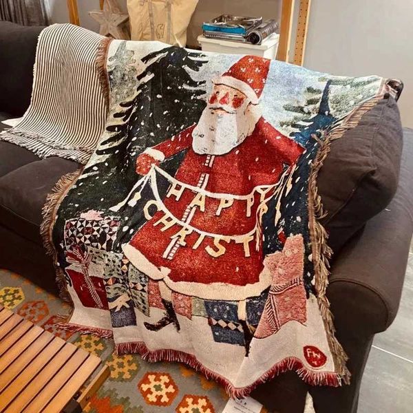 Christmas blanket Merry Christmas Santa Claus decorations throw blankets hOMe sofas covers festive atmosphere cassette delivery blanket X240