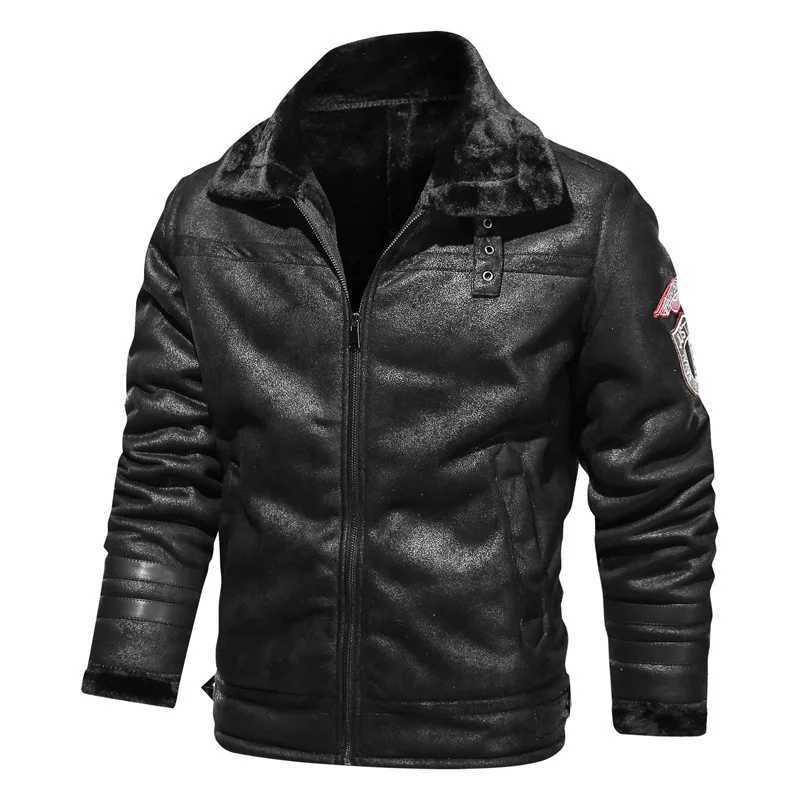 Motorcycle jacket mens slim fit short jacket collar PU jacket winter autumn zipper holder windproof leather jacket PU leather jacket W240918
