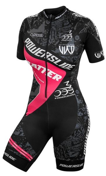 Cycling Jersey Sets Powerslide Women Short Sleeve Suit Jumpsuit Roupa Ciclismo Inline Triathlon Race Clothing 230206
