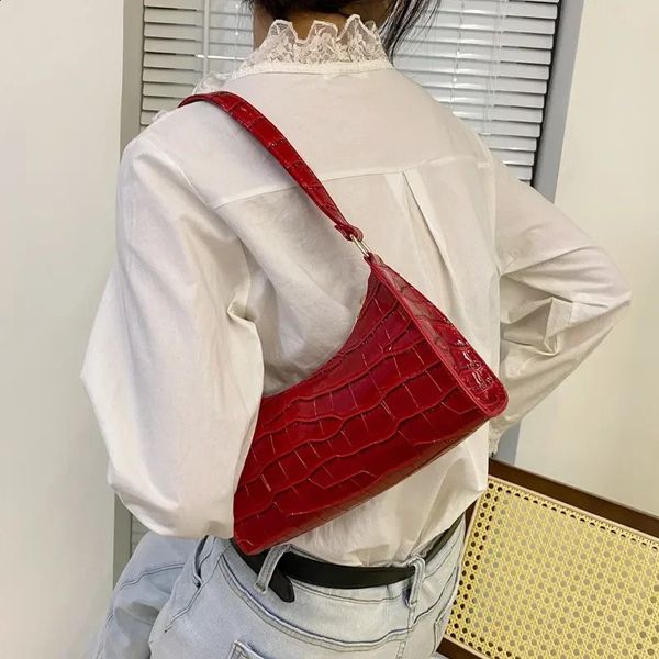 Fashion Exquisite Shopping Bag Retro Casual Women Shoulder Bags Female Leather Solid Color Chain Handbag for 2024 240909