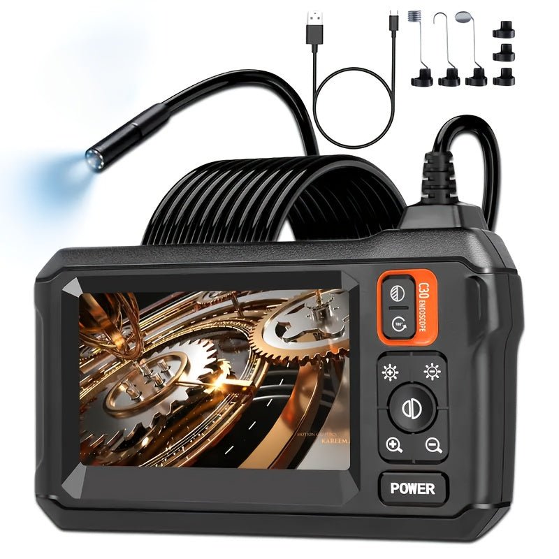 TEMU Godboat Industrial Endoscope Camera 4.3" Ips Lcd Screen, 8mm Single Lens, Auto Repair Plumbing House Auxiliary Abs Material, Battery-usb ,