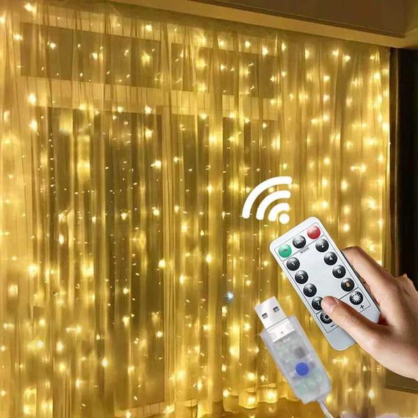 3M LED Curtain String Light Christmas Fairy Lights Garland Icicle Lights for Wedding Party Home Garden DecorationLX241112