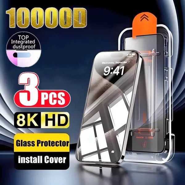 3Pcs Oleophobic Coating Dust Free Easy Installation Screen Protector For iPhone 16 13 11 12 14 15 Pro Max Mini XR 16 Plus Glass M250120