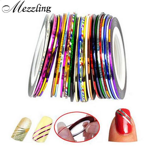 10pcs Nail Striping Tape Metallic Yarn Line 3d Nail Art Tool Color Rolls Nail Decals DIY Nail Tips Sticker Decoration 240701
