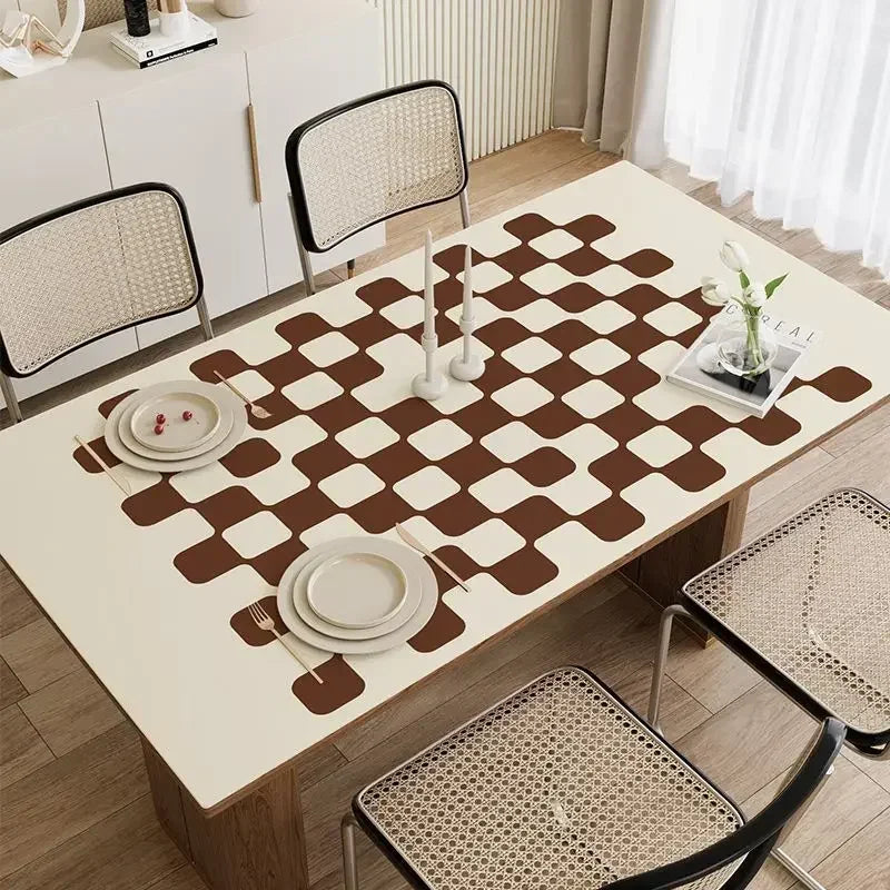 Fashion Chessboard Grid Table Cushion PVC Coffee Simple Tabale Cloth Tn BHEY01