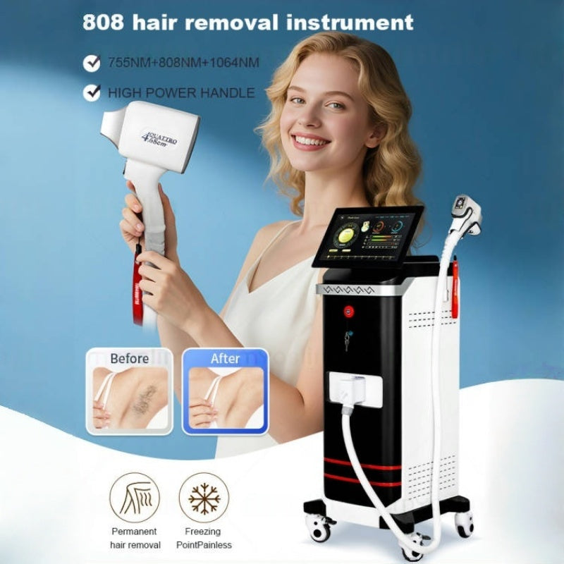 755nm 808nm 1064nm 3 Wavelength Ice Titanium Laser 3500W Hair Removal Machine Portable Epilator Ice Cooling System