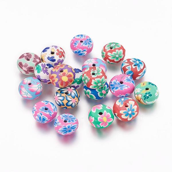 Handmade Polymer Clay Flat Round Beads