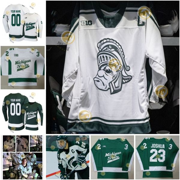 MSU Hockey Jersey Owen Baker Joey Larson Red Savage Isaac Howard Reed Lebster James Crossman Gavin OConnell Luca Di Pasquo Custom Stitched M
