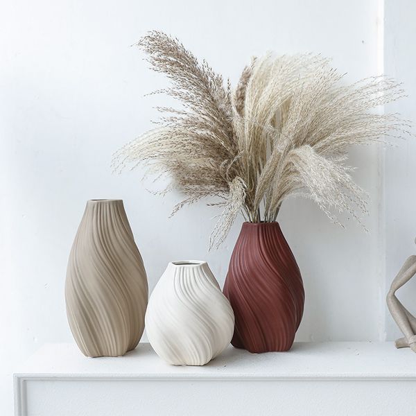 ddmygifts Creative Ins Nordic Rotating Ceramic Vase Home Decoration Living Room Flower Arrangement Desktop Fresh Flowers Water Nursery A