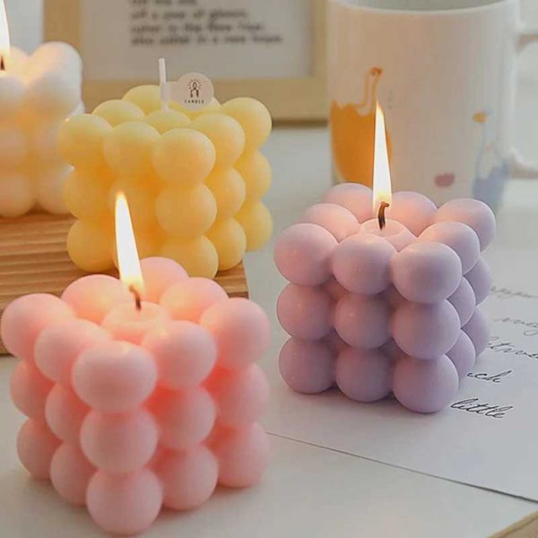 9-bead Rubiks Cube Ignites Candles Wholesale Birthday Gifts in Creative Decorations DIY Shooting Props Rubiks Cube Candle Set M250106