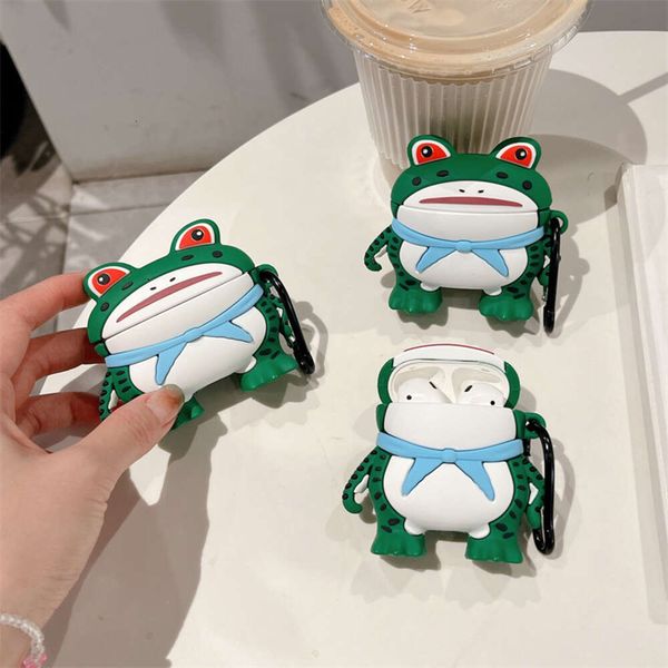 ddmygifts Personalized cartoon frog suitable for Pro2 protective case, cute 2nd and 3rd generation Bluetooth headphone case A