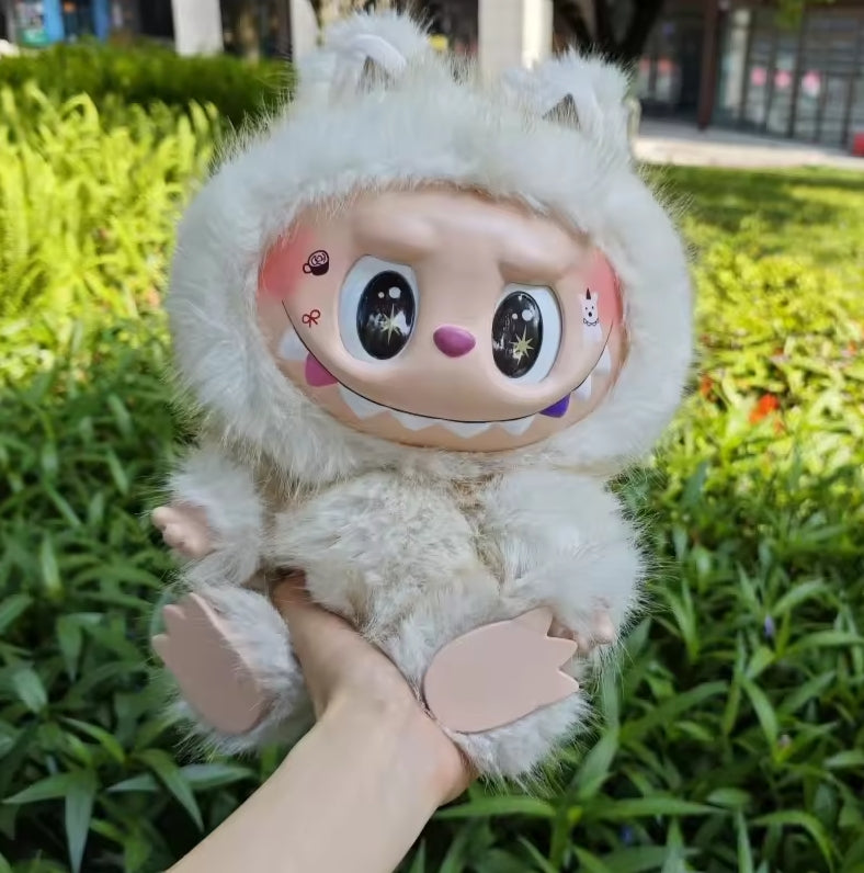 Labubu doll 38CM Heartbeat Macaron Enamel Monster Face Blind Box PVC Statue Desktop Decoration Cute Doll Kids Birthday Gift L250905