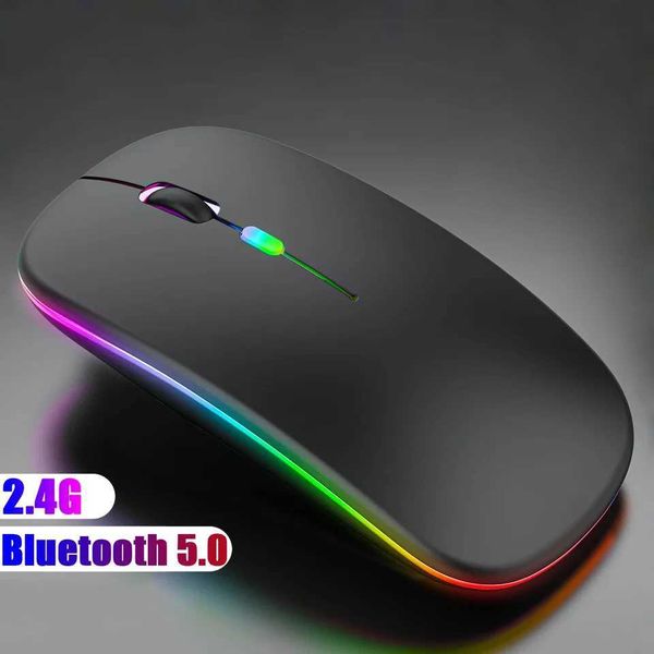 Mice Wireless mouse 2.4GHz Bluetooth rechargeable mouse quiet ergonomic gaming mouse with USB backlight 1600dpi mouse for PC and H241122