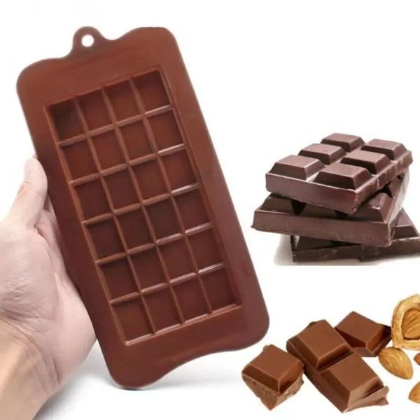 24 Grid Square Chocolate Mold silicone mold dessert block mold Bar Block Ice Silicone Cake Candy Sugar Bake Mould