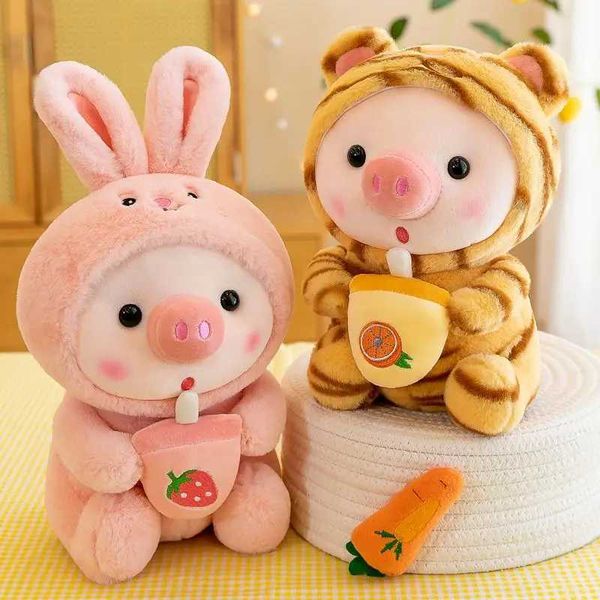 Bubble Pig Plush Toy Stuffed Animal Frog Unicorn Tiger Pillow Cup Milk Tea Boba Plush Doll Birthday Gift Cute Baby W240827